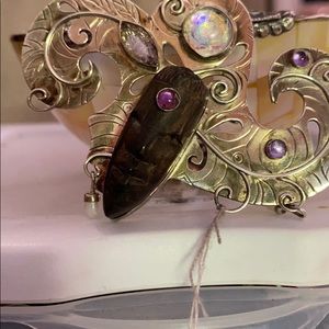 One of a kind silver ebony pin/pendant